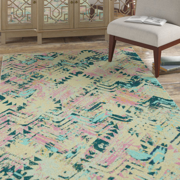 Union Rustic Anthonyville Tufted Performance Pink & Teal Rug & Reviews